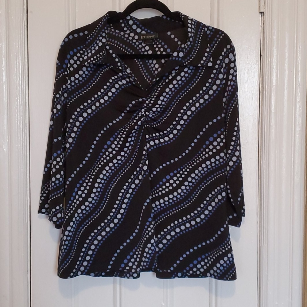 Lane Bryant Dotted Collared Blouse